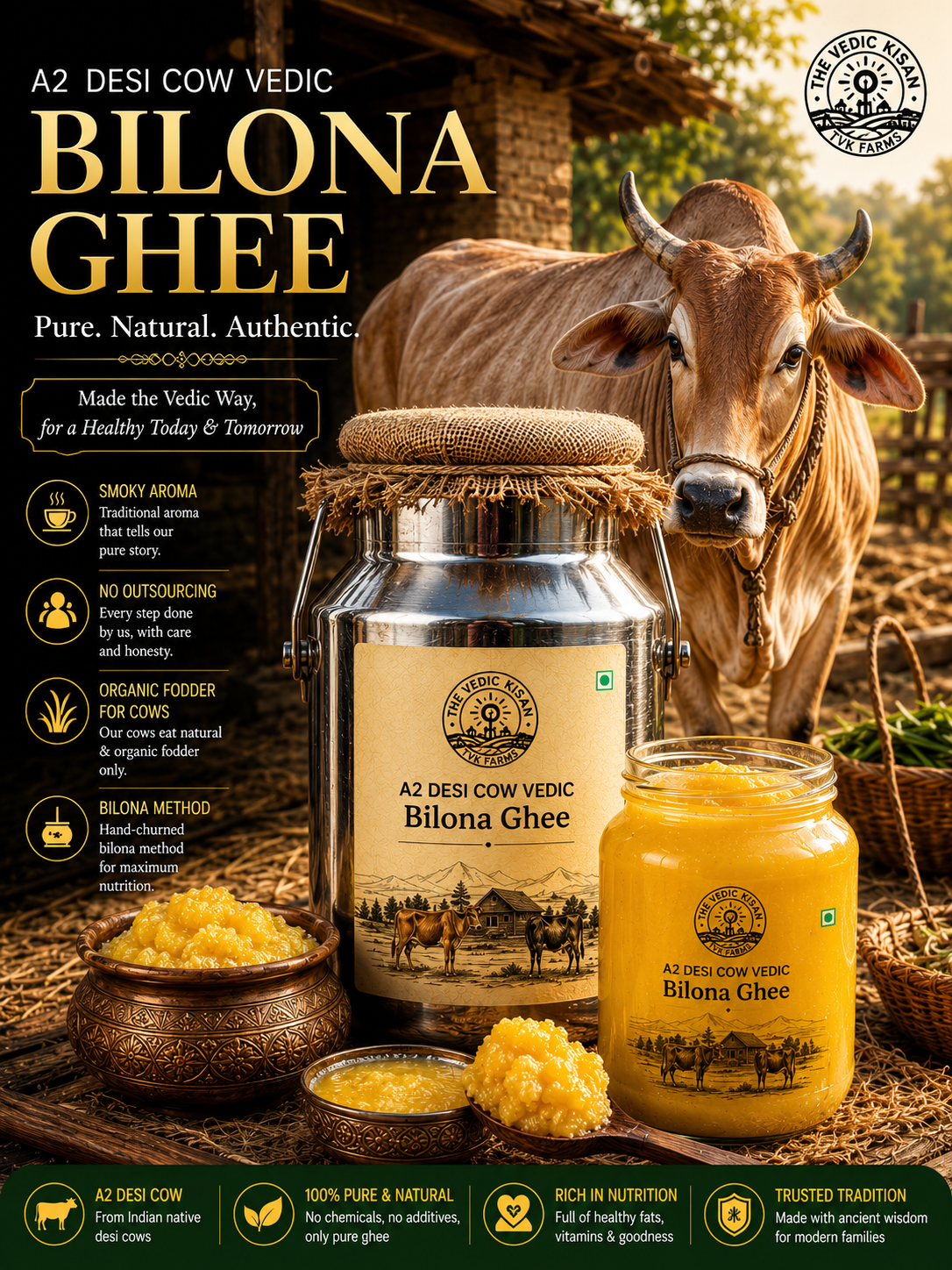 A2 Cow Vedic Bilona Ghee