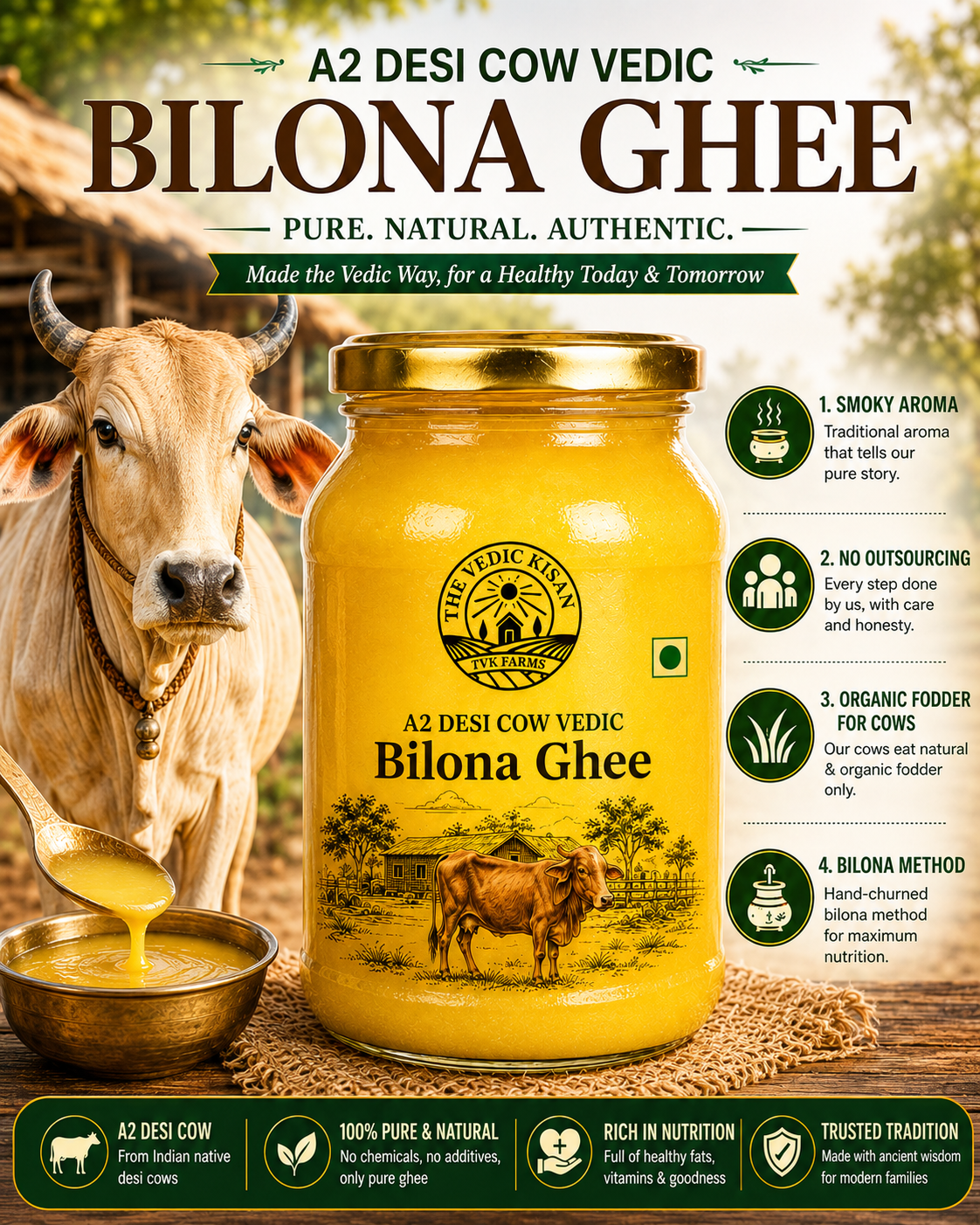 A2 Cow Vedic Bilona Ghee